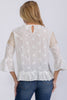 Tiered bell sleeve blouse close up