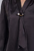 Polyester bow blouse back view
