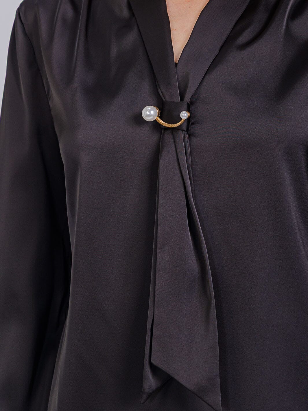 Opal Bow Scarf Detalied Blouse