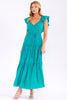 Seabreeze Romance tiered maxi with ruffle sleeves