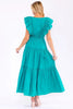Ruffle sleeve tiered maxi dress