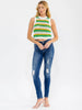 Acrylic crochet tank top with stripe design