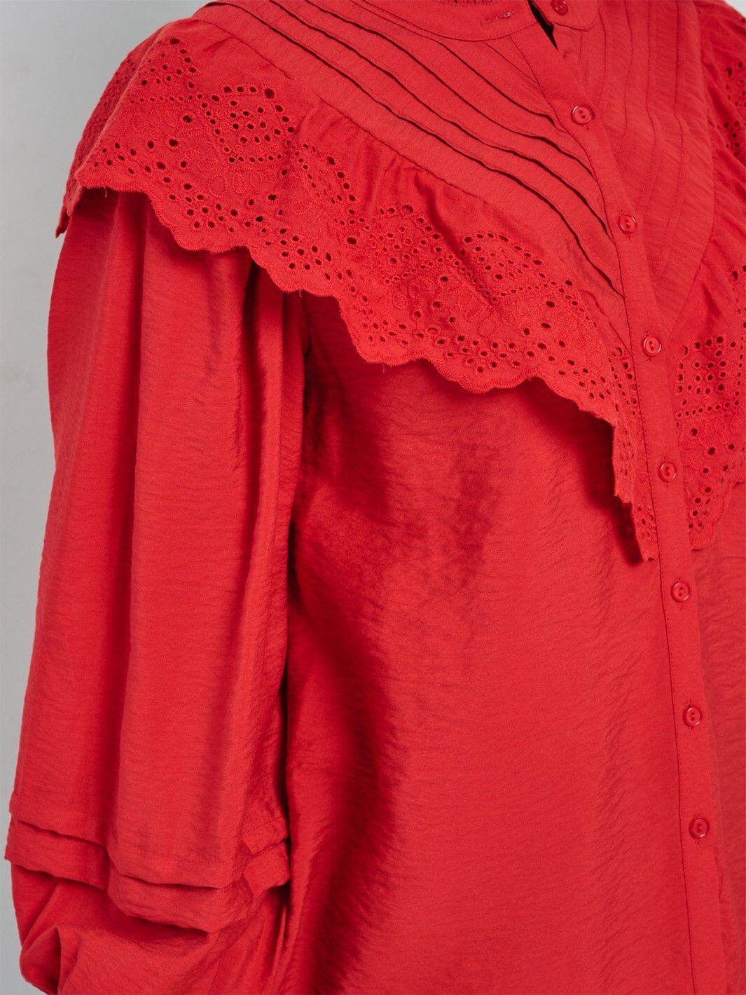 Flamenco Cascade Eyelet Ruffle Blouse