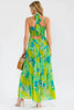 Smocked tiered maxi dress with open back detail