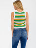 Sunstripe cropped crochet tank top midriff length