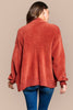 Eyelash knit zip sweater with pockets