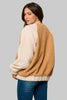 Colorblock sherpa button jacket back view