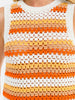 Cropped crochet tank with stripe pattern