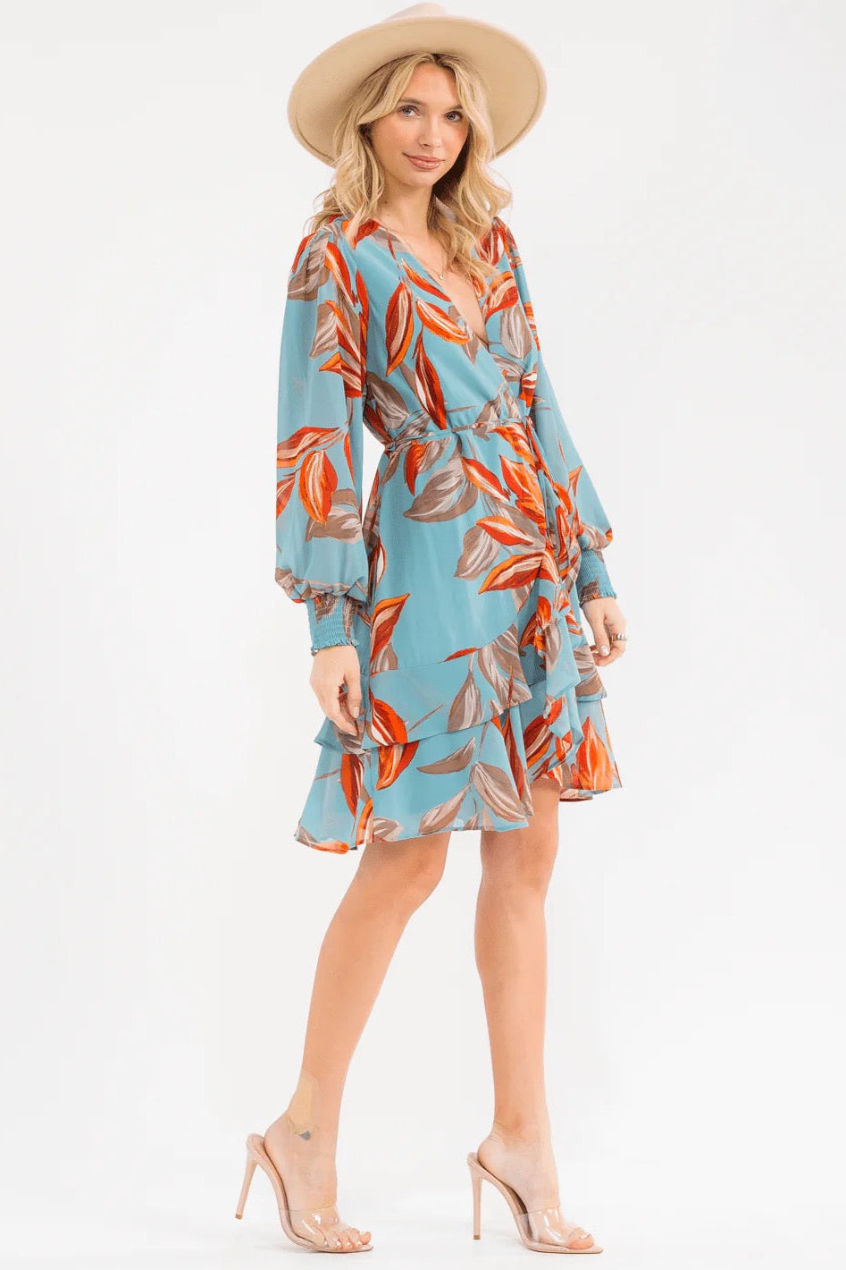 Sedona Breeze Floral Wrap Mini Dress