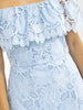 Ruffle off-shoulder bluebell mini dress with lace detail