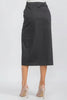Polyester midi skirt with side slit styled