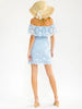 Bluebell off-shoulder lace ruffle mini dress