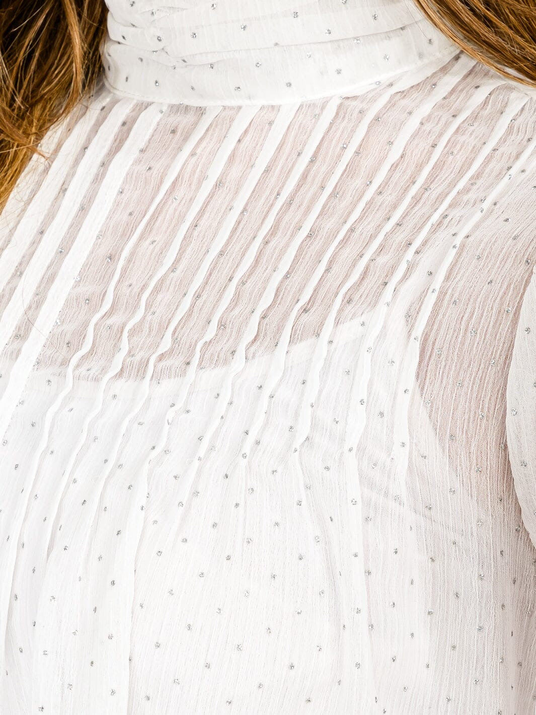 Lustre Highneck Shimmer Blouse