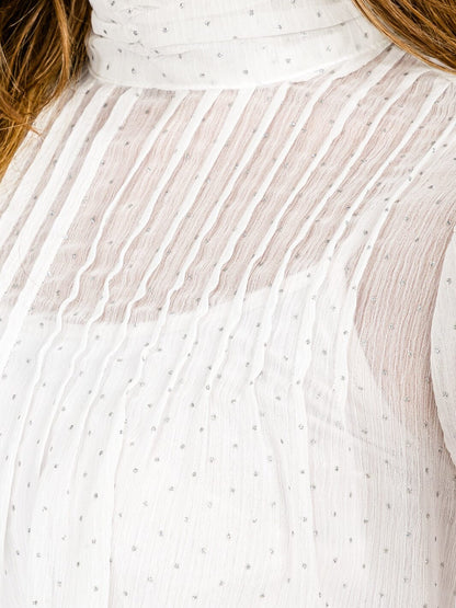 Lustre Highneck Shimmer Blouse