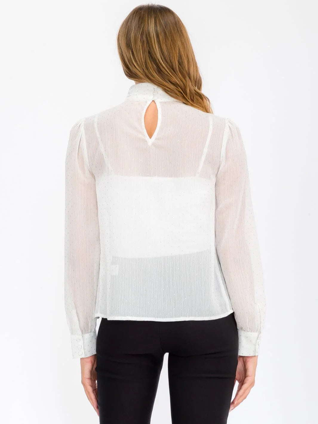 Lustre Highneck Shimmer Blouse
