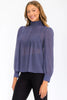 Shimmer finish high neck blouse styled
