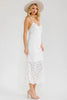 Crochet bodycon midi with halter neck and open back