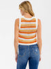 Crochet sunstripe tank top in cropped silhouette