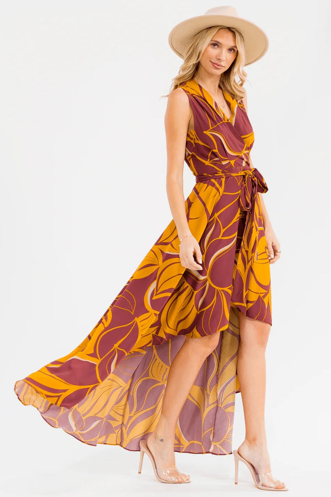 Sunset sangria flow dress