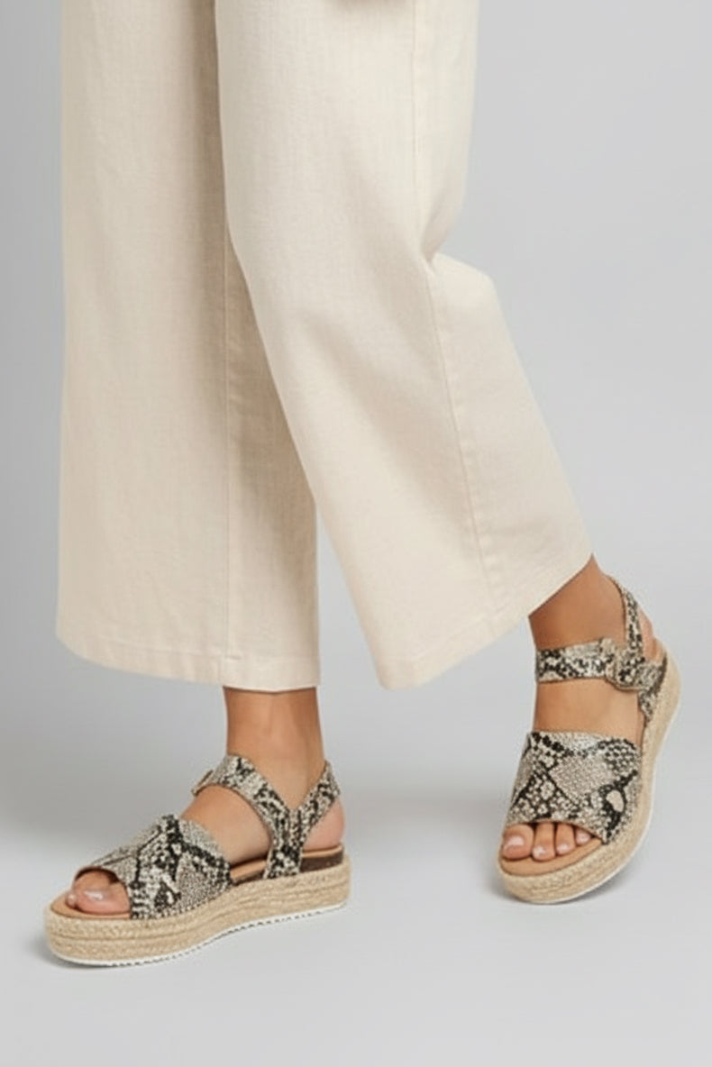 Bella Marie Python Platform Espadrille Sandal