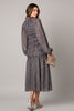 Classic stripe midi dress flattering silhouette