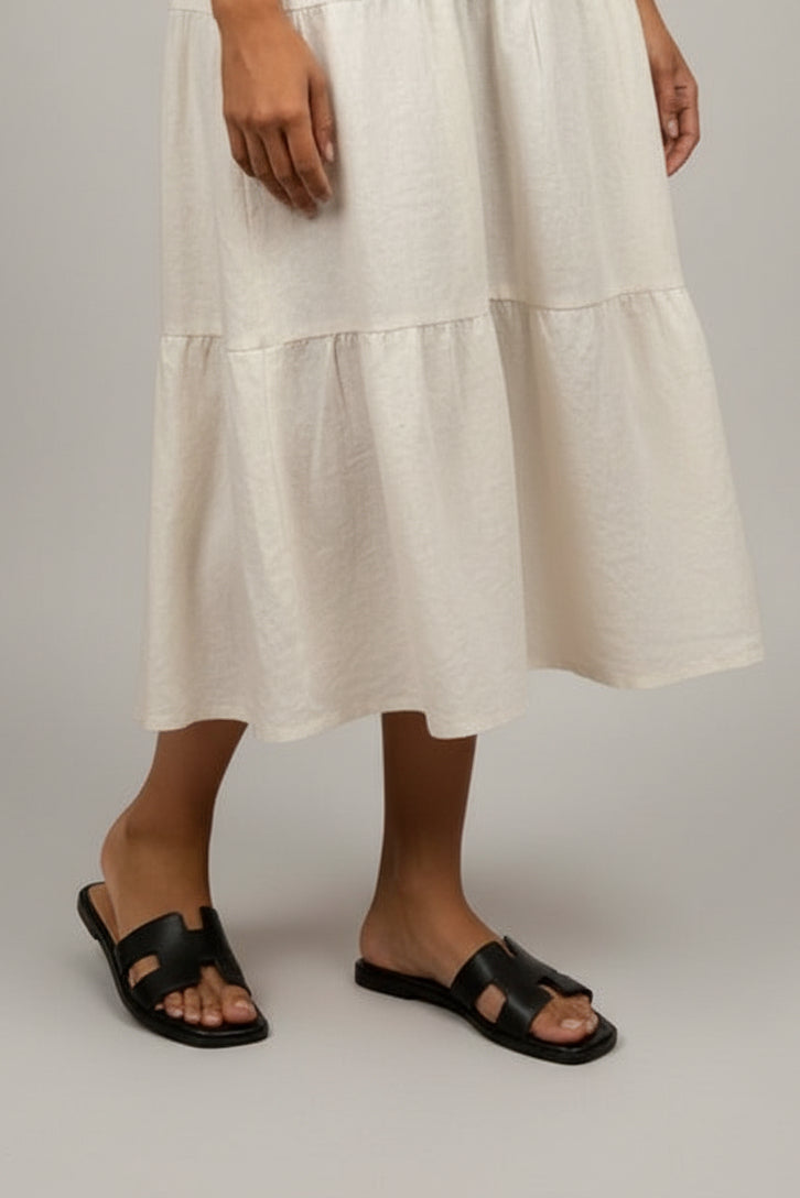 TRENDY H-SHAPED CUTOUT UPPER SLIDE SANDALS