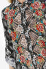 Rose embroidered rayon maxi shirt dress