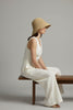 Ivory braided raffia bucket hat