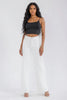 Weekend Muse button pocket wide leg raw hem jeans