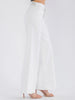 Button pocket wide-leg jeans with raw hem finish