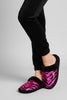 Sequin zebra print slippers styled