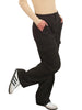 Black cargo pants with wide-leg silhouette, model styling