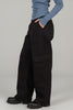 Wide leg elastic waist cargo pants in olive