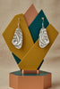 Handmade Kashi earring antiqued silver embossed