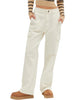 High-waisted wide-leg cargo pants, close-up pocket detail