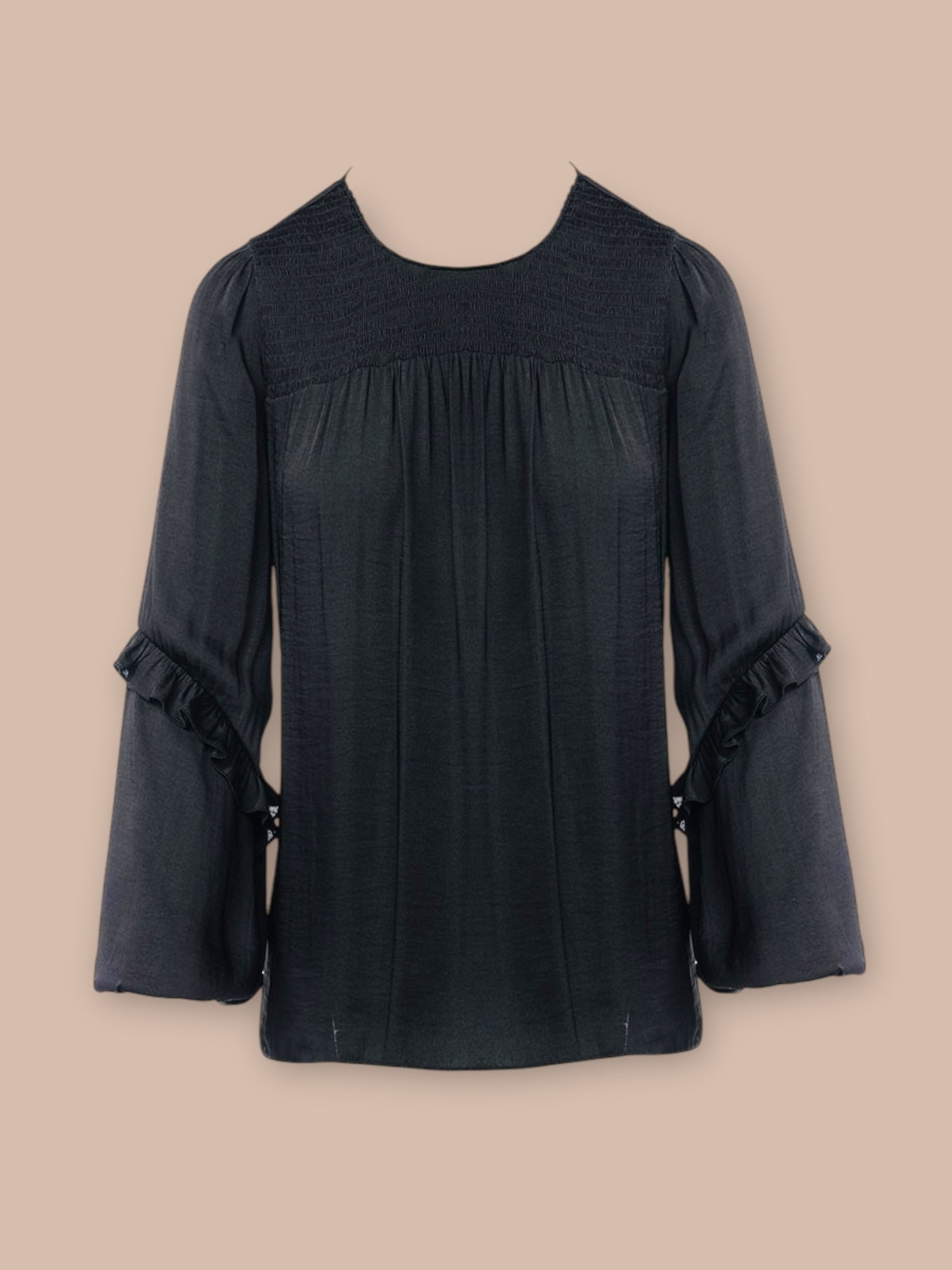 The Daydream Drop Smocked Yoke Ruffled Sleeve Blouse