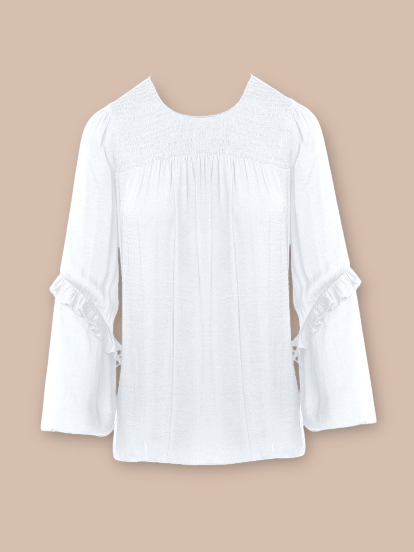 The Daydream Drop Smocked Yoke Ruffled Sleeve Blouse
