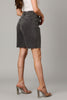 Black washed denim shorts with raw-edge hems