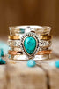 Natural stone teardrop ring