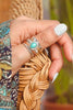 Polished natural stone teardrop ring