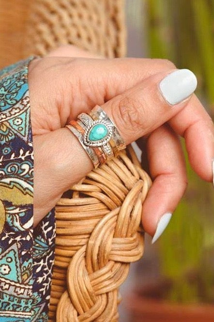 Teardrop Natural Stone Ring