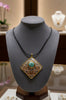 Green Harmony mixed metal green stone pendant