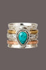 Gold-plated teardrop natural stone ring