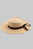 Black ribbon wide brim raffia hat