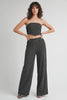 Pinstripe crop top and wide leg trouser set