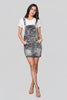 Retro rewind black denim overall mini skirt