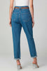 High-waist button closure belted denim jeans