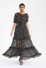 Tiered floral maxi dress with flowing skirt