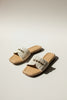Cubic embellished raffia upper sandals