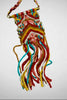 Handmade woven colorful necklace detail